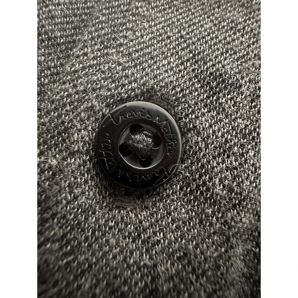 TravisMathew Polo Shirt Mens XL Gray Heather Golf 3-Button Embroidered‎ Logo
